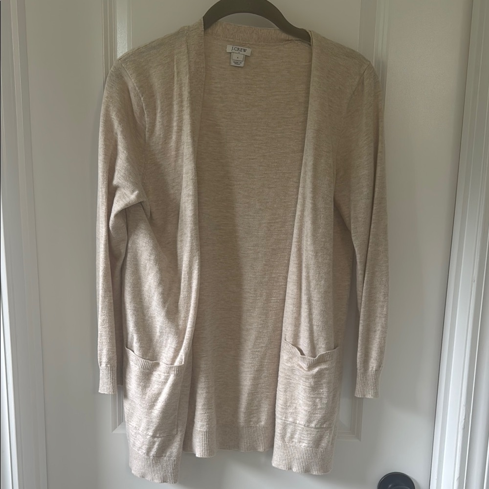 J. Crew Factory Cream Cardigan Sweater Soft Knit Classic